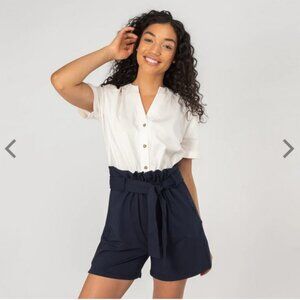 Encircled Paper Bag Shorts Black Size Small